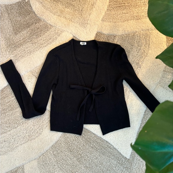 GARAGE | Cropped Cardigan with Tie Front - Picture 2 of 4